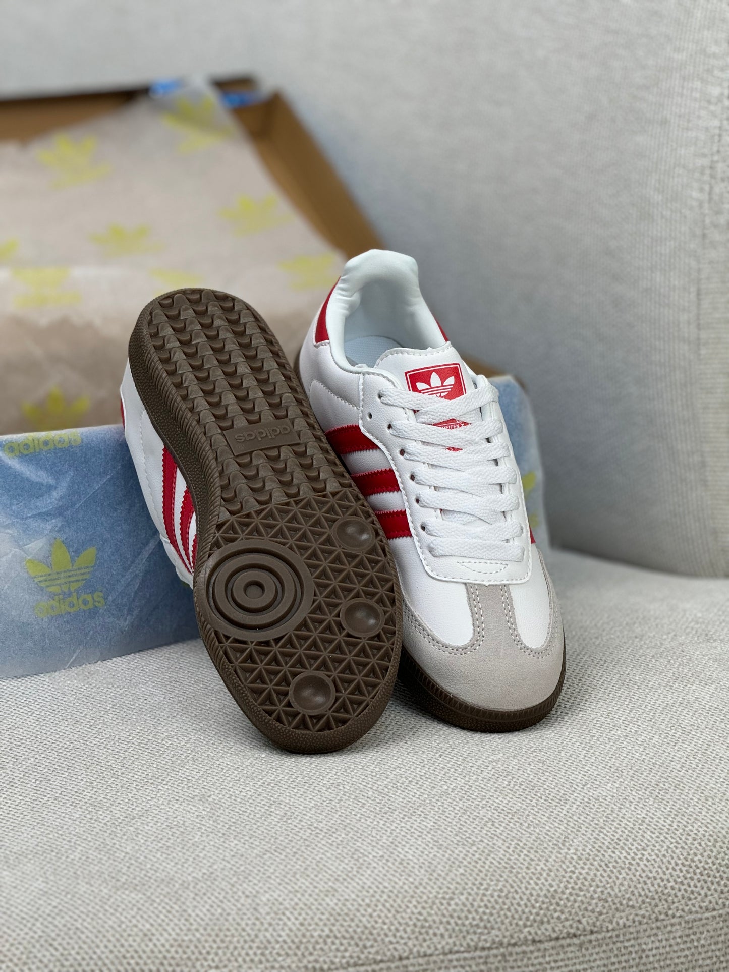 Adidas Samba Originals White and Red