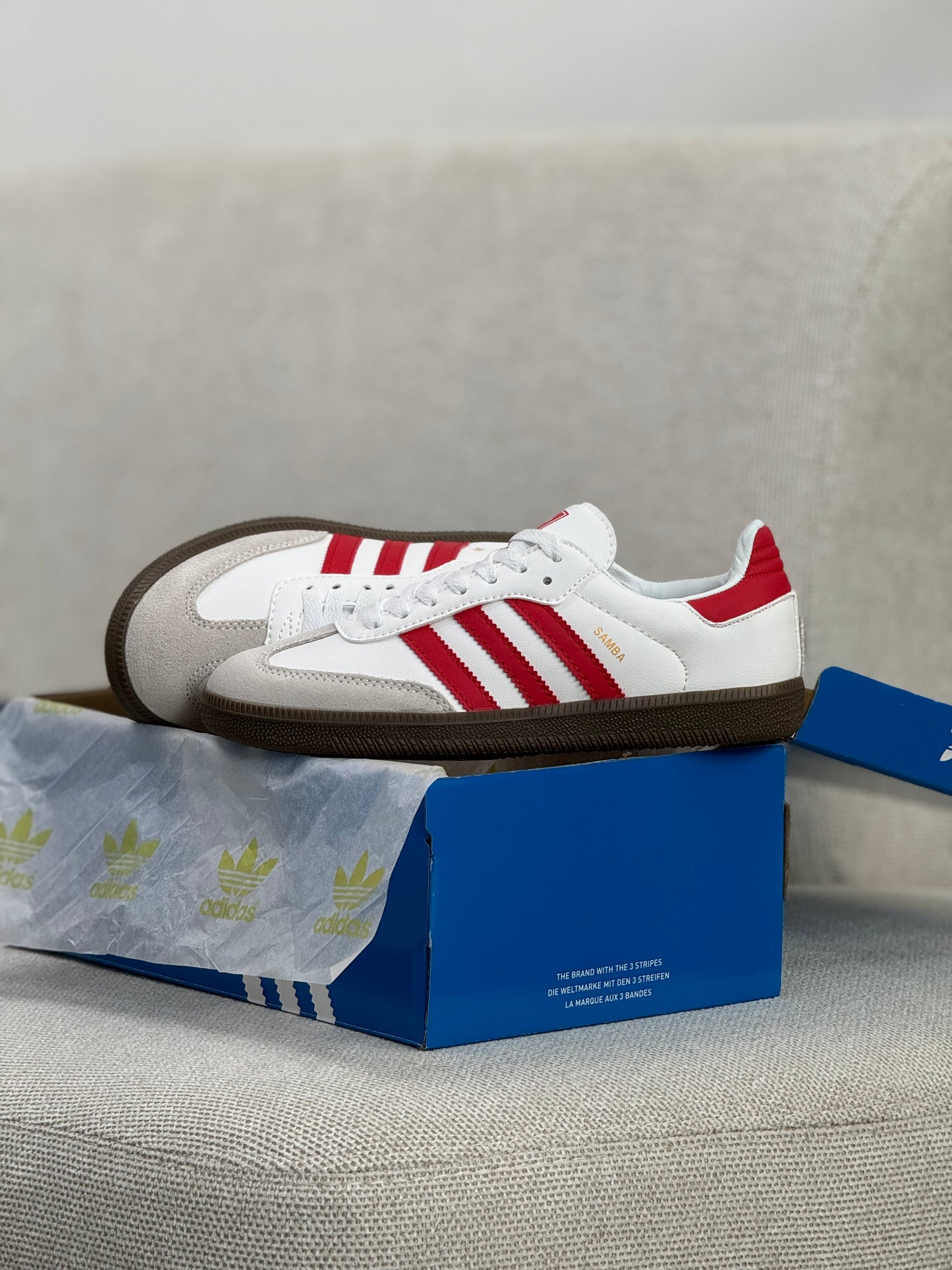 Adidas Samba Originals White and Red