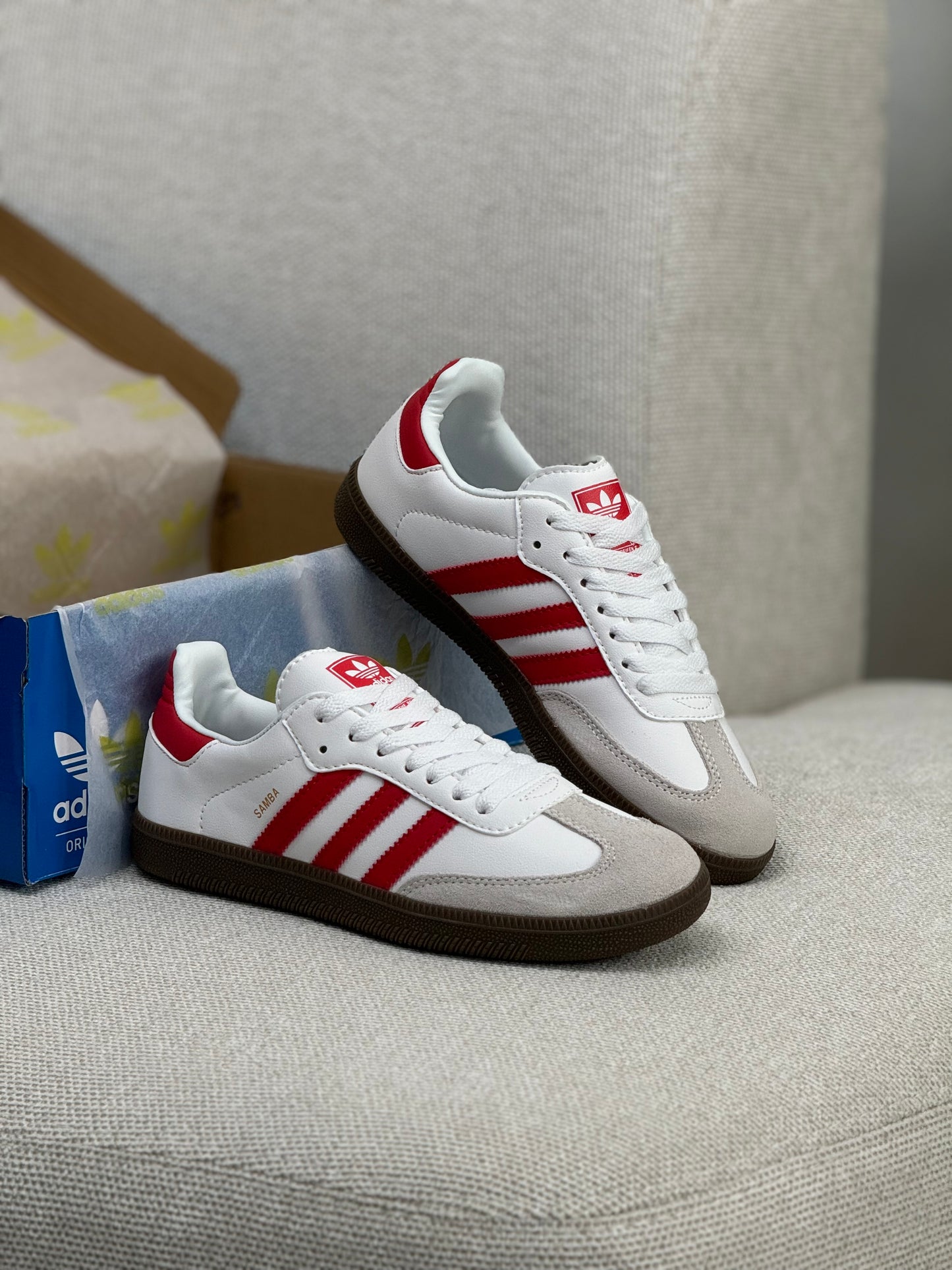 Adidas Samba Originals White and Red